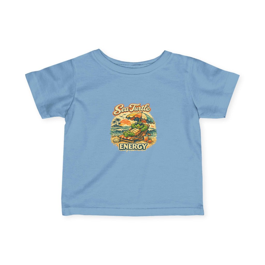 Sea Turtle Energy Infant Tee | Retro Turtle Surfing Graphic