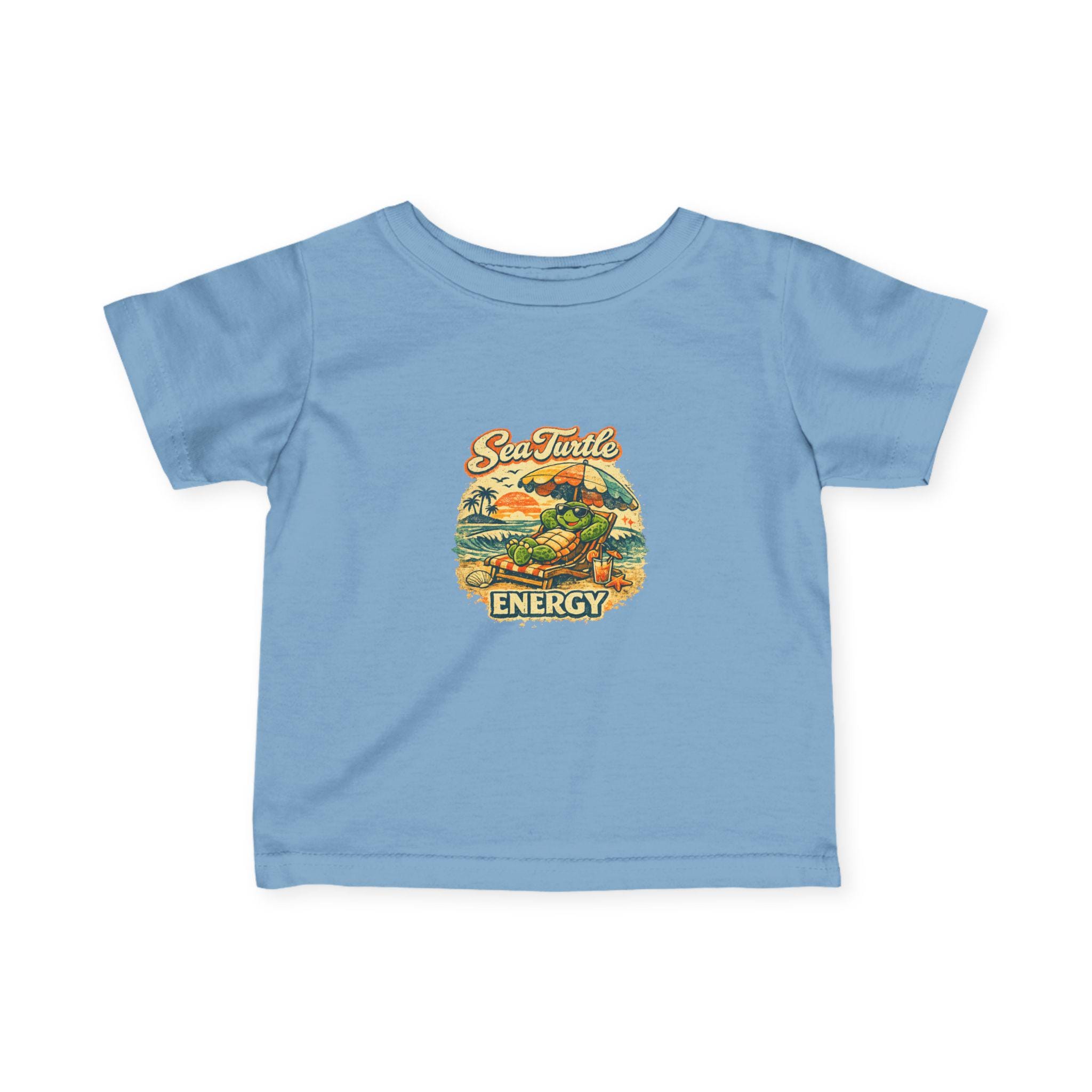 Sea Turtle Energy Infant Tee | Retro Turtle Surfing Graphic