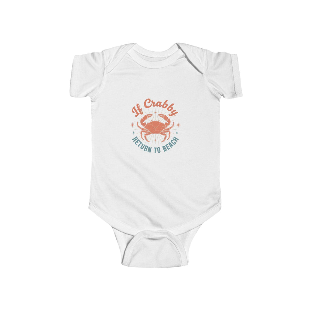 If Crabby Return To Beach Bodysuit | Baby Crab Beach Graphic