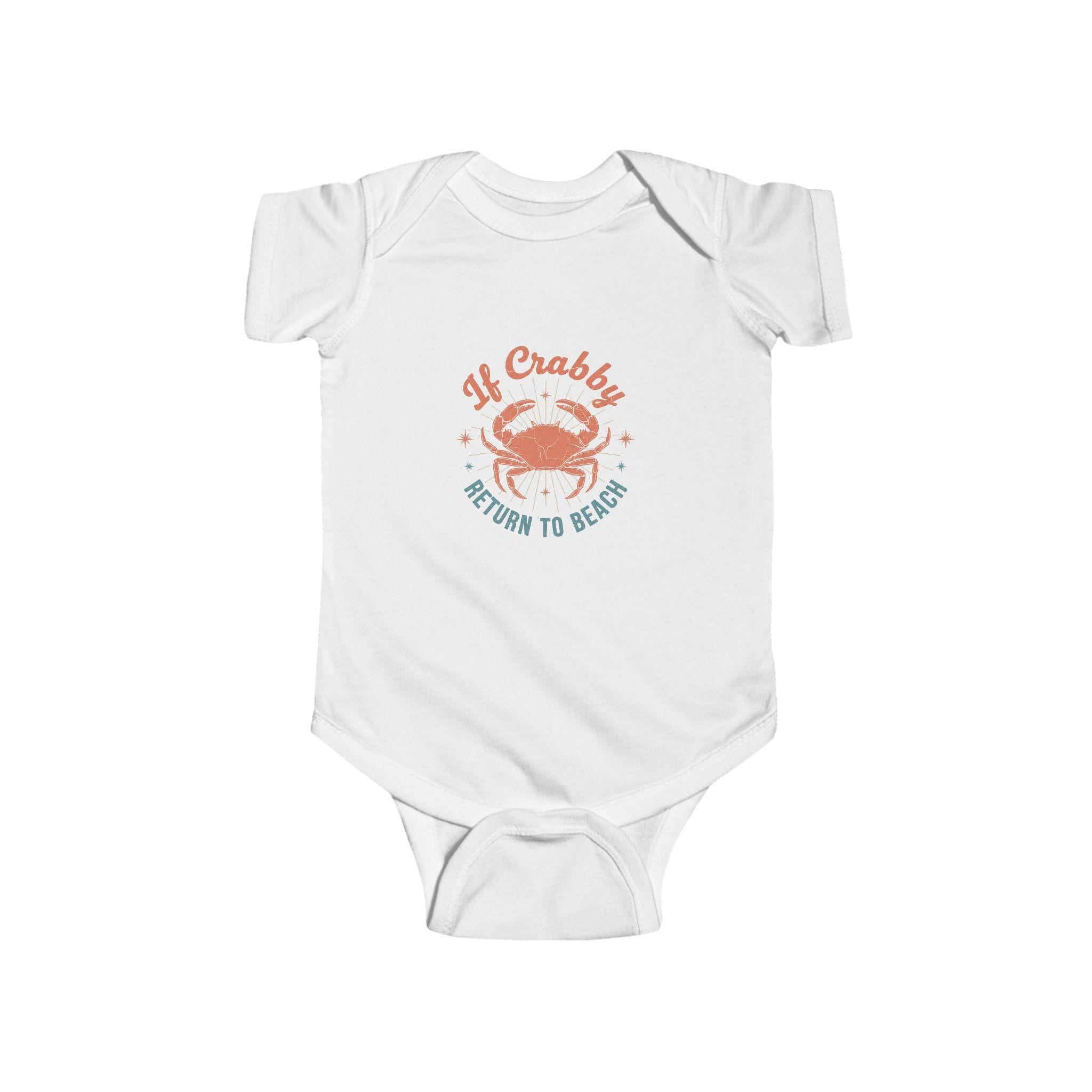 If Crabby Return To Beach Bodysuit | Baby Crab Beach Graphic