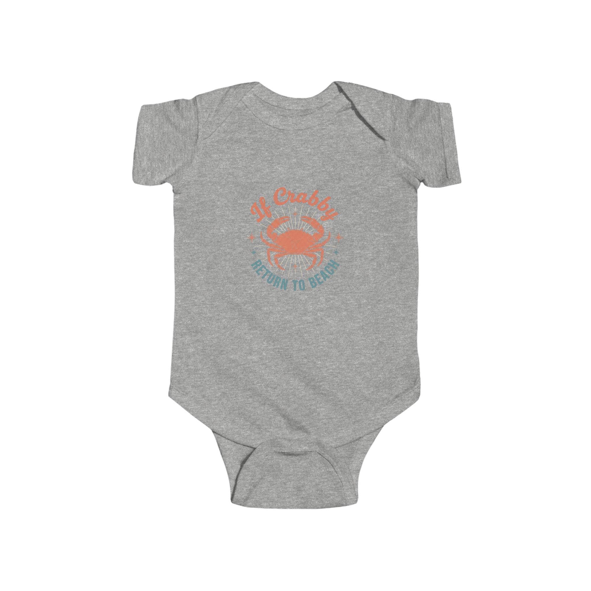 If Crabby Return To Beach Bodysuit | Baby Crab Beach Graphic