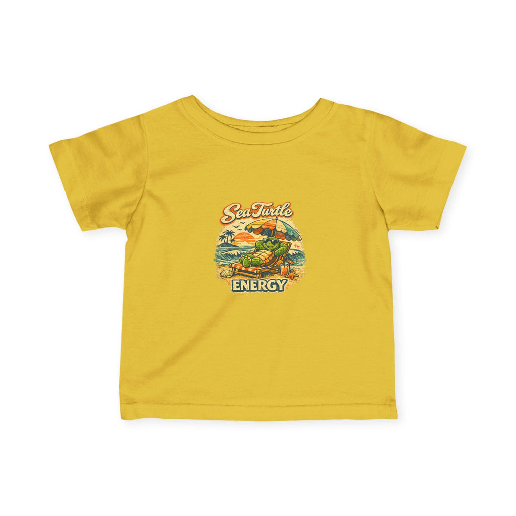 Sea Turtle Energy Infant Tee | Retro Turtle Surfing Graphic