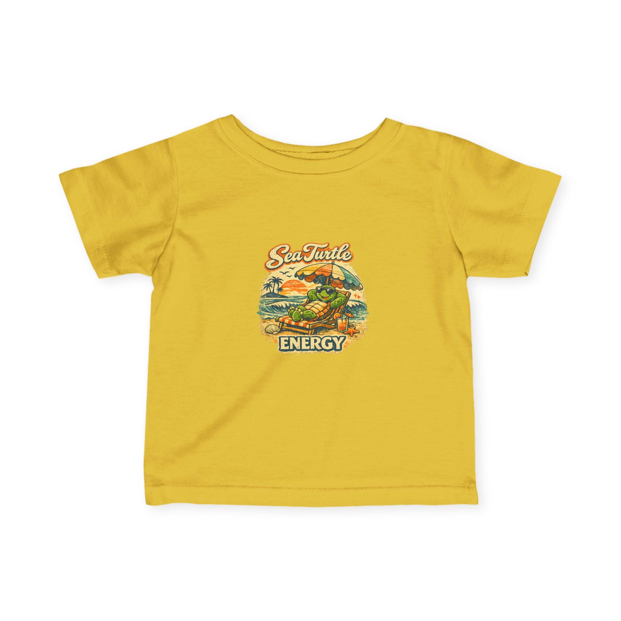 Sea Turtle Energy Infant Tee | Retro Turtle Surfing Graphic