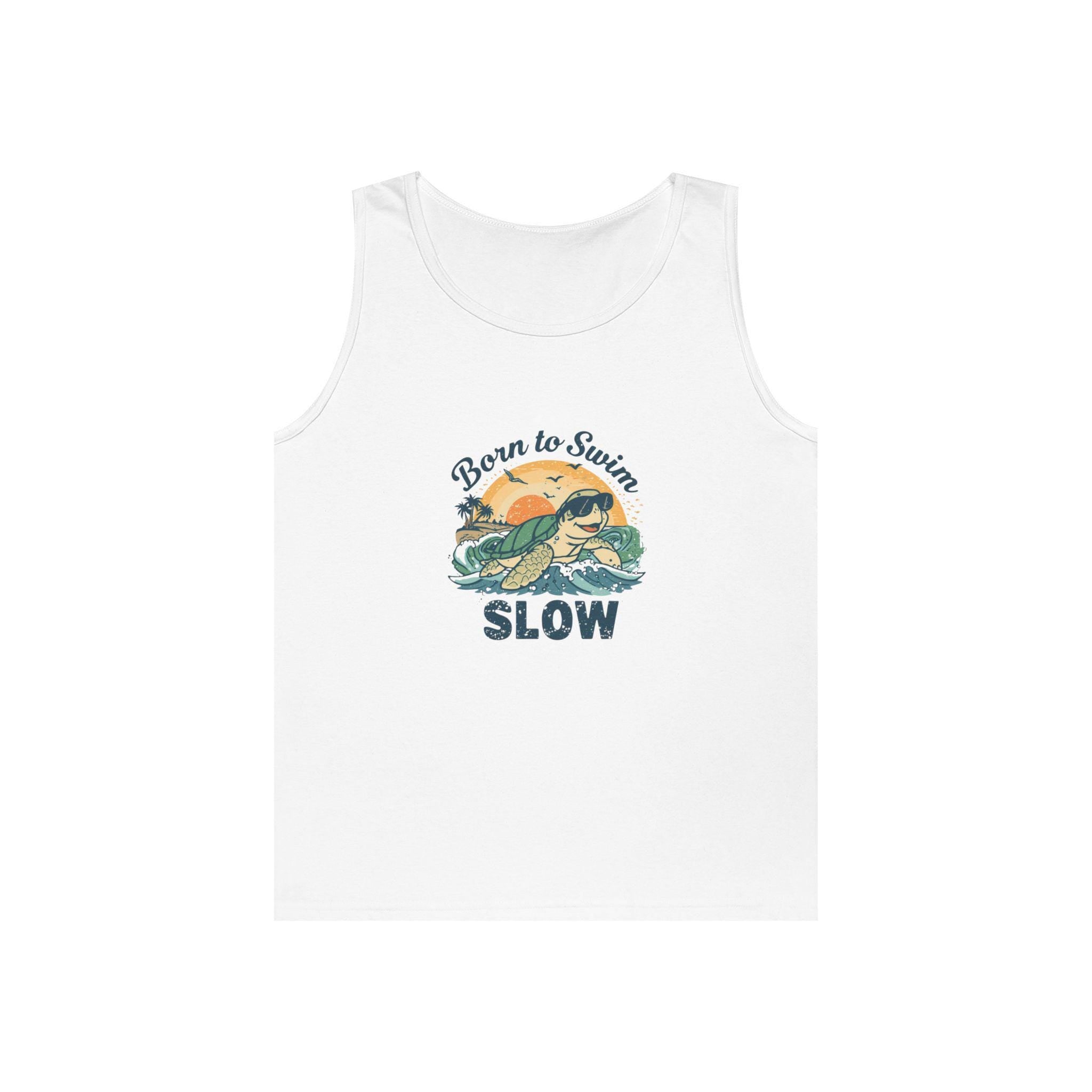 Born to Swim Slow Tank Top | Turtle Beach Retro Graphic