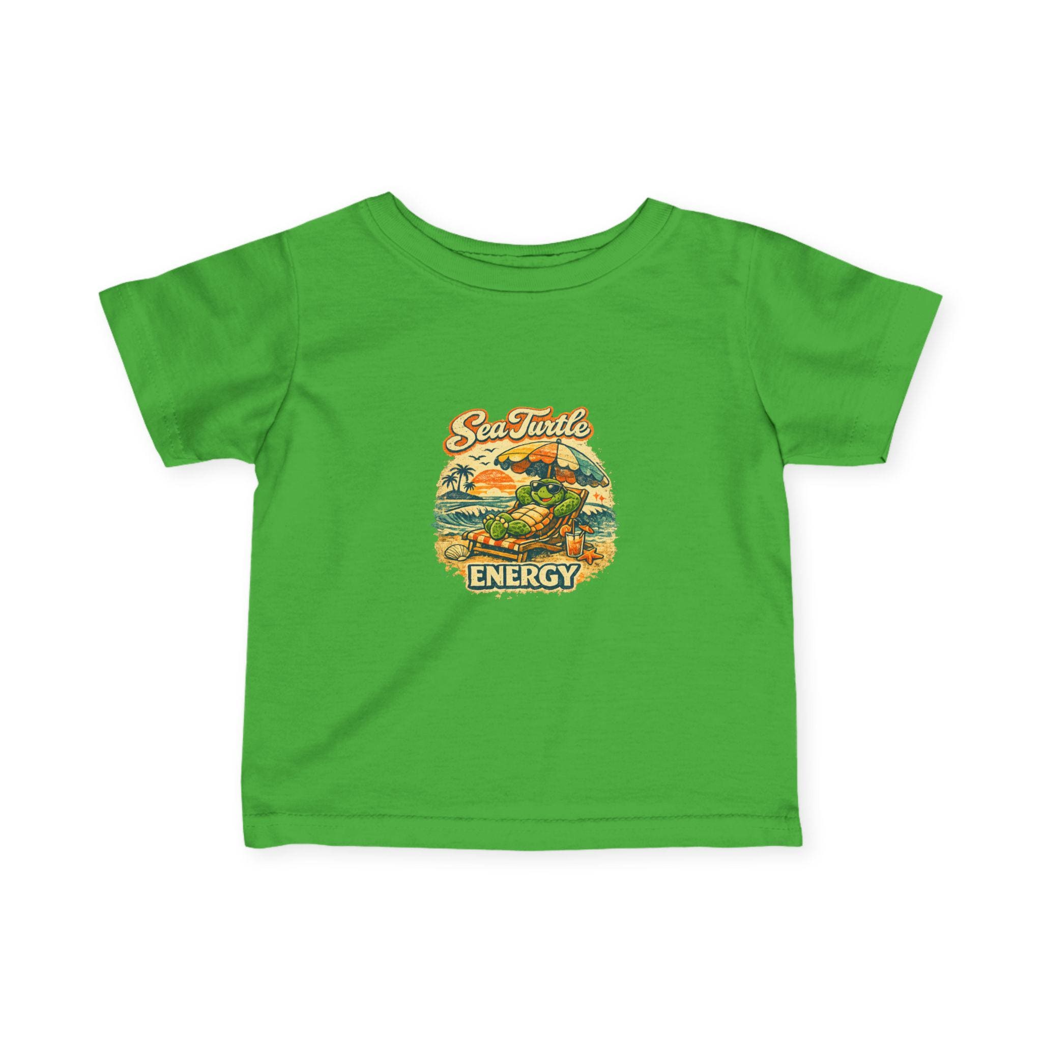 Sea Turtle Energy Infant Tee | Retro Turtle Surfing Graphic
