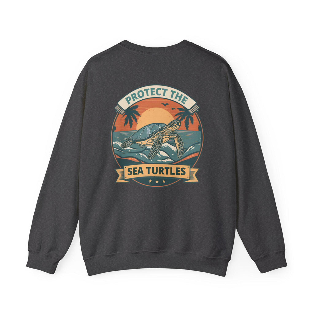 Protect the Sea Turtles Crewneck Sweatshirt | Sea Turtle Sunset Conservation