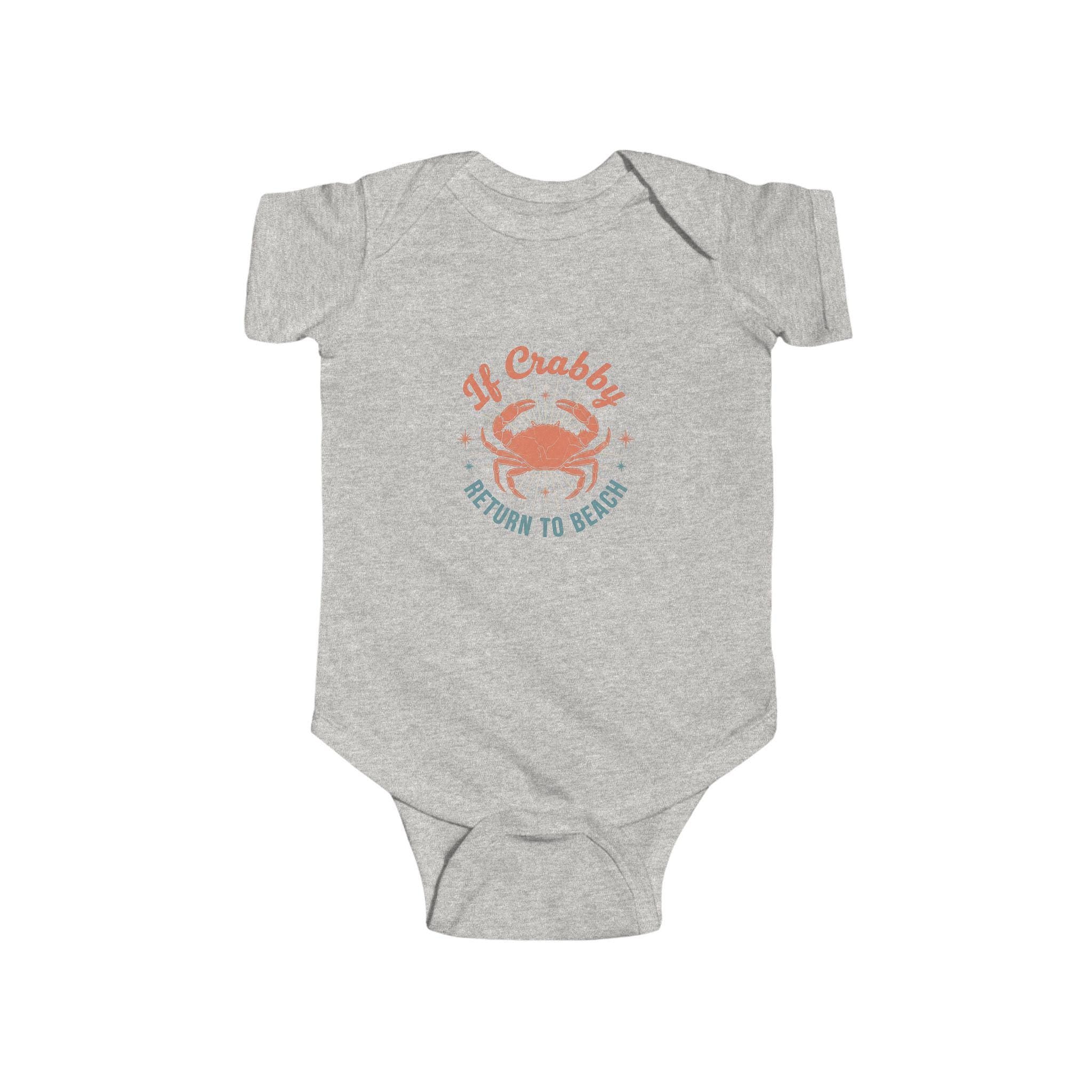 If Crabby Return To Beach Bodysuit | Baby Crab Beach Graphic