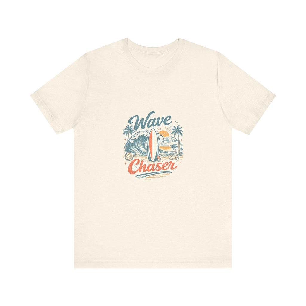 Wave Chaser Surf Graphic Tee | Surfboard Palm Trees Ocean Vintage