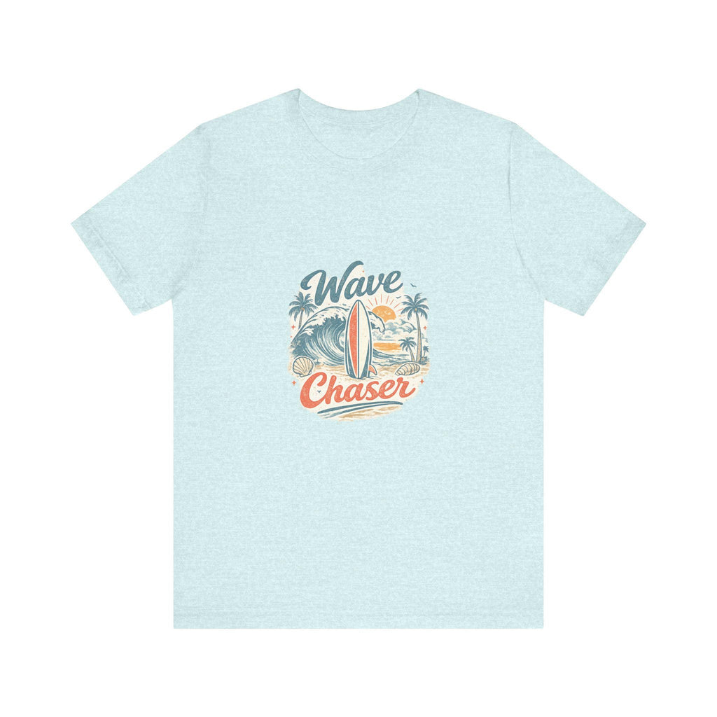 Wave Chaser Surf Graphic Tee | Surfboard Palm Trees Ocean Vintage