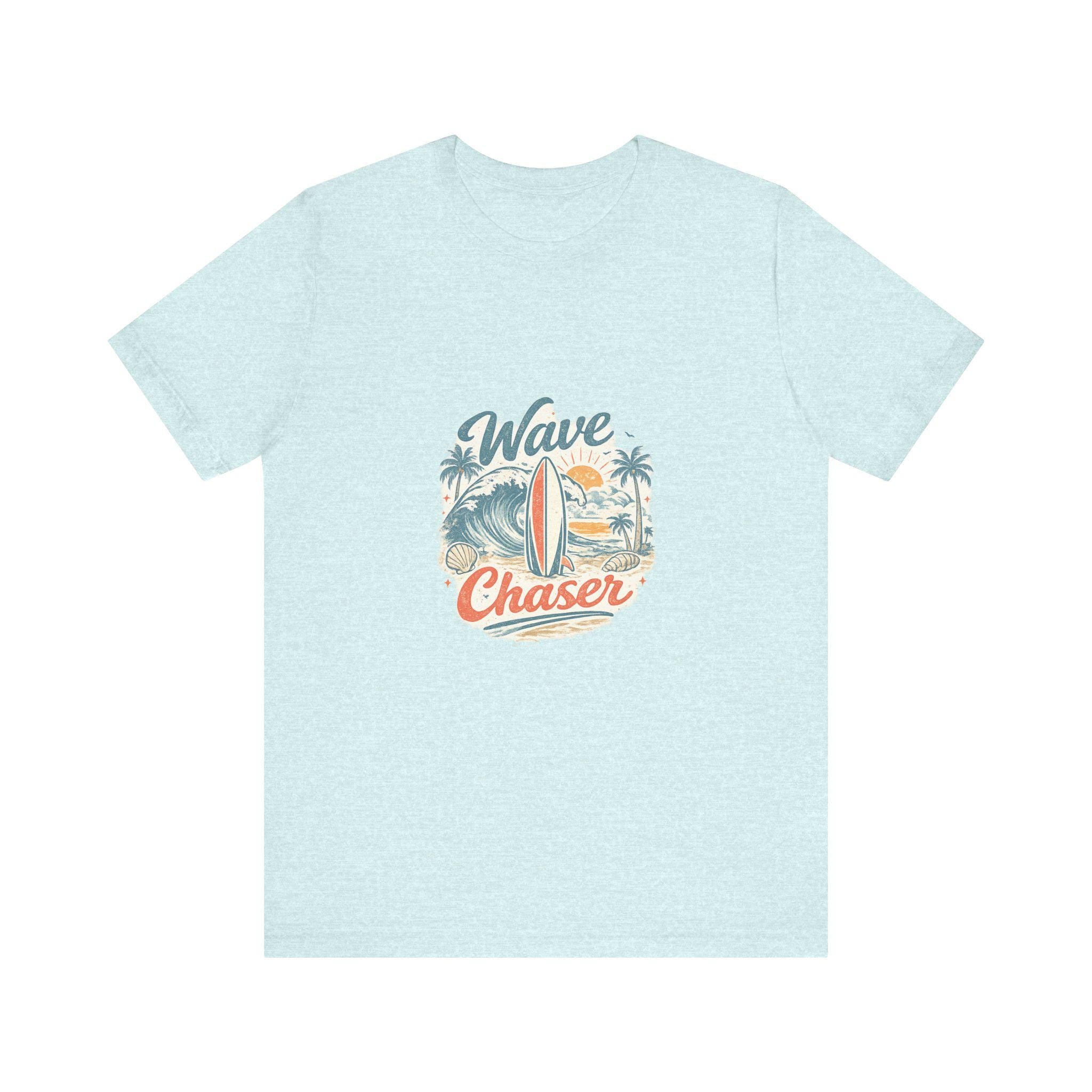 Wave Chaser Surf Graphic Tee | Surfboard Palm Trees Ocean Vintage