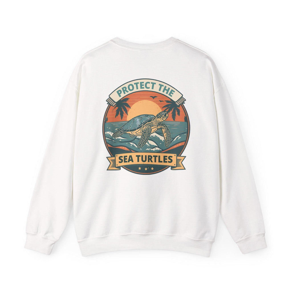 Protect the Sea Turtles Crewneck Sweatshirt | Sea Turtle Sunset Conservation