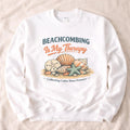 Beachcombing Is My Therapy Sweatshirt | Seashells Starfish Coastal Design