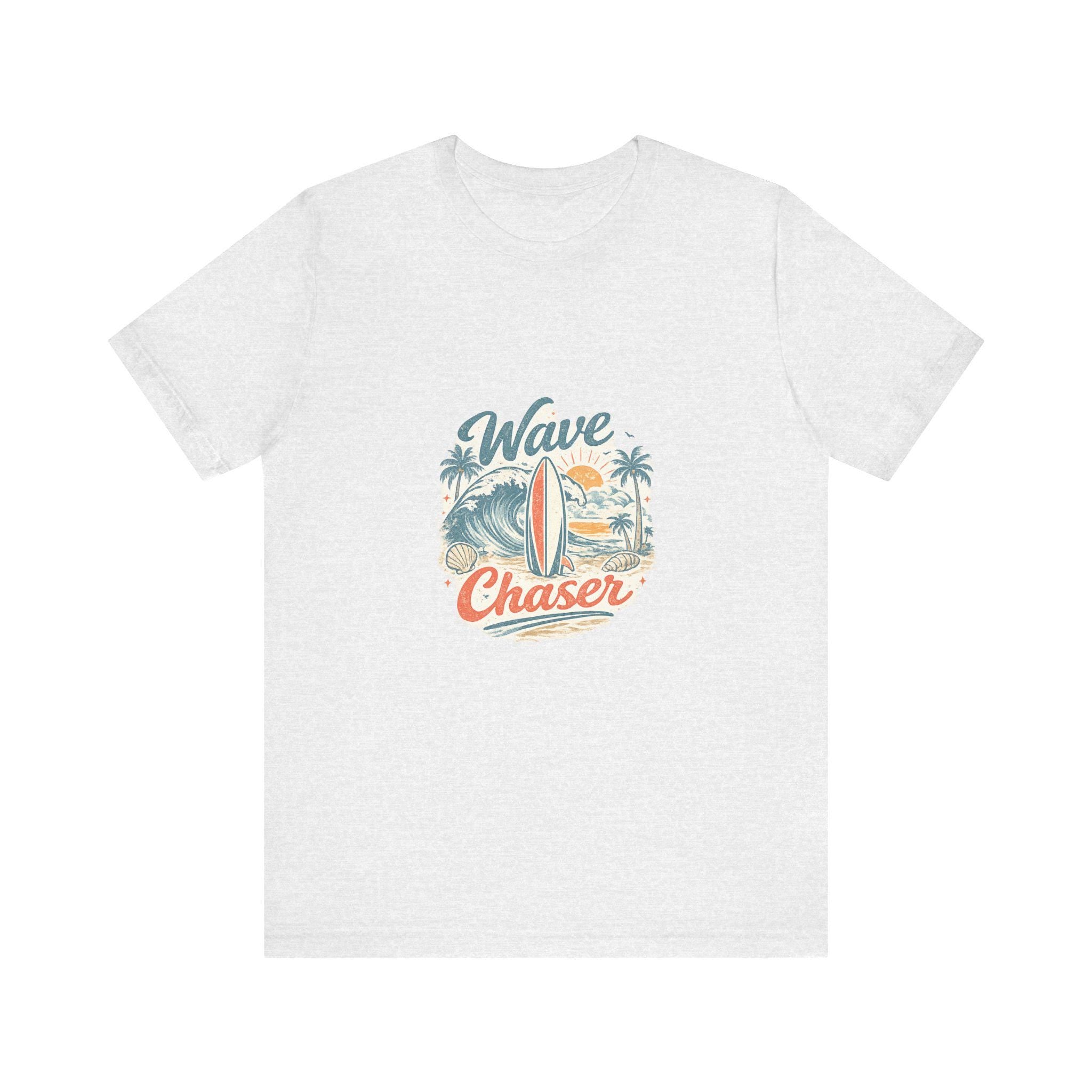 Wave Chaser Surf Graphic Tee | Surfboard Palm Trees Ocean Vintage