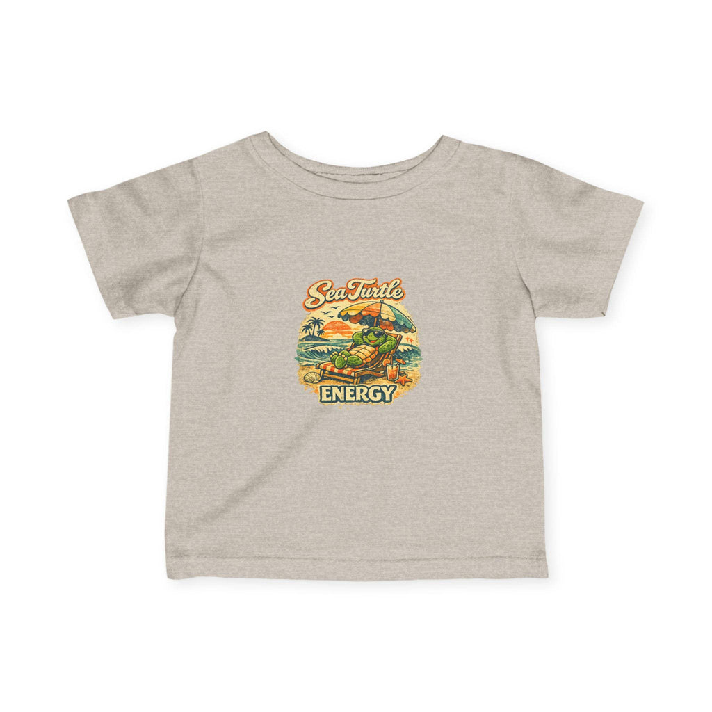 Sea Turtle Energy Infant Tee | Retro Turtle Surfing Graphic