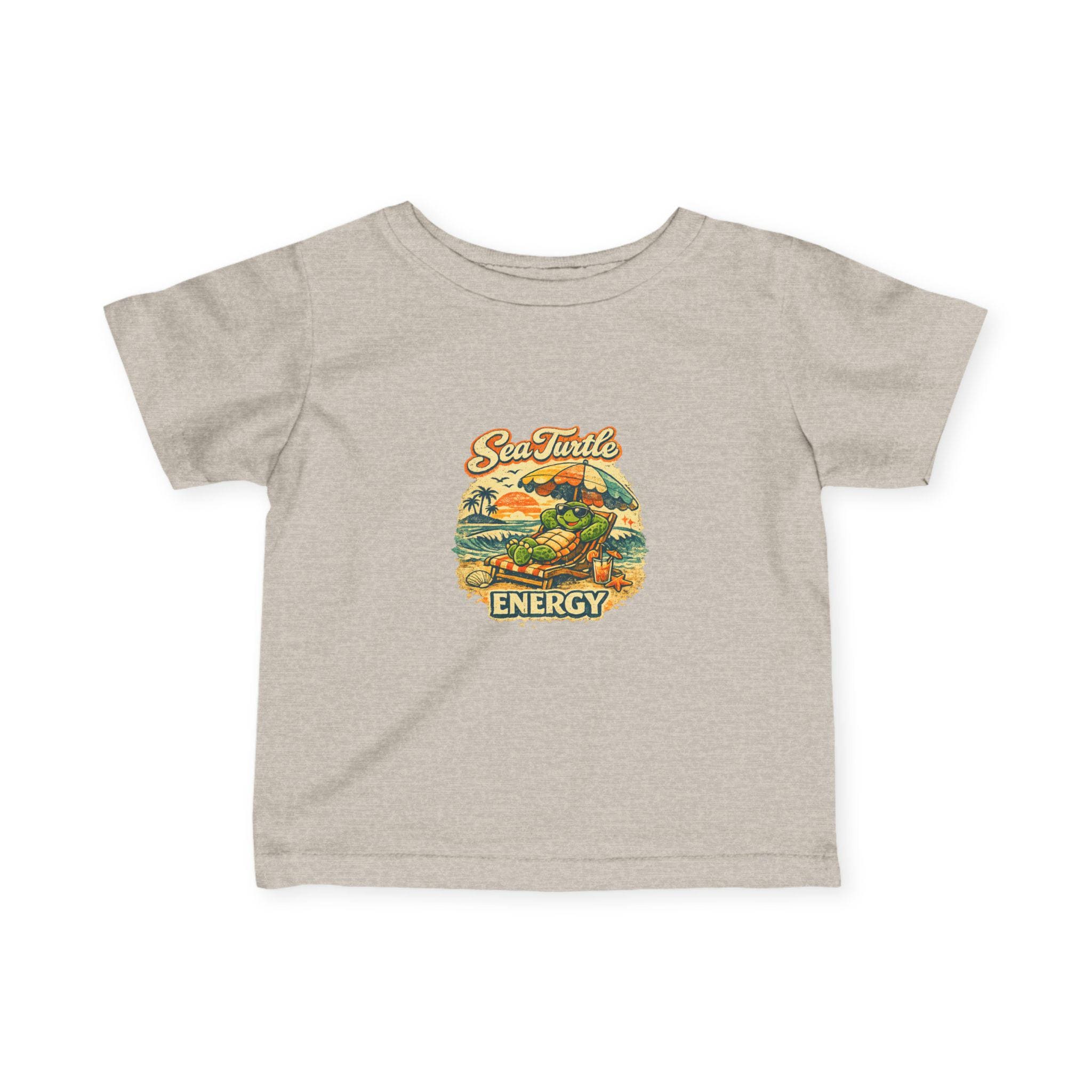 Sea Turtle Energy Infant Tee | Retro Turtle Surfing Graphic