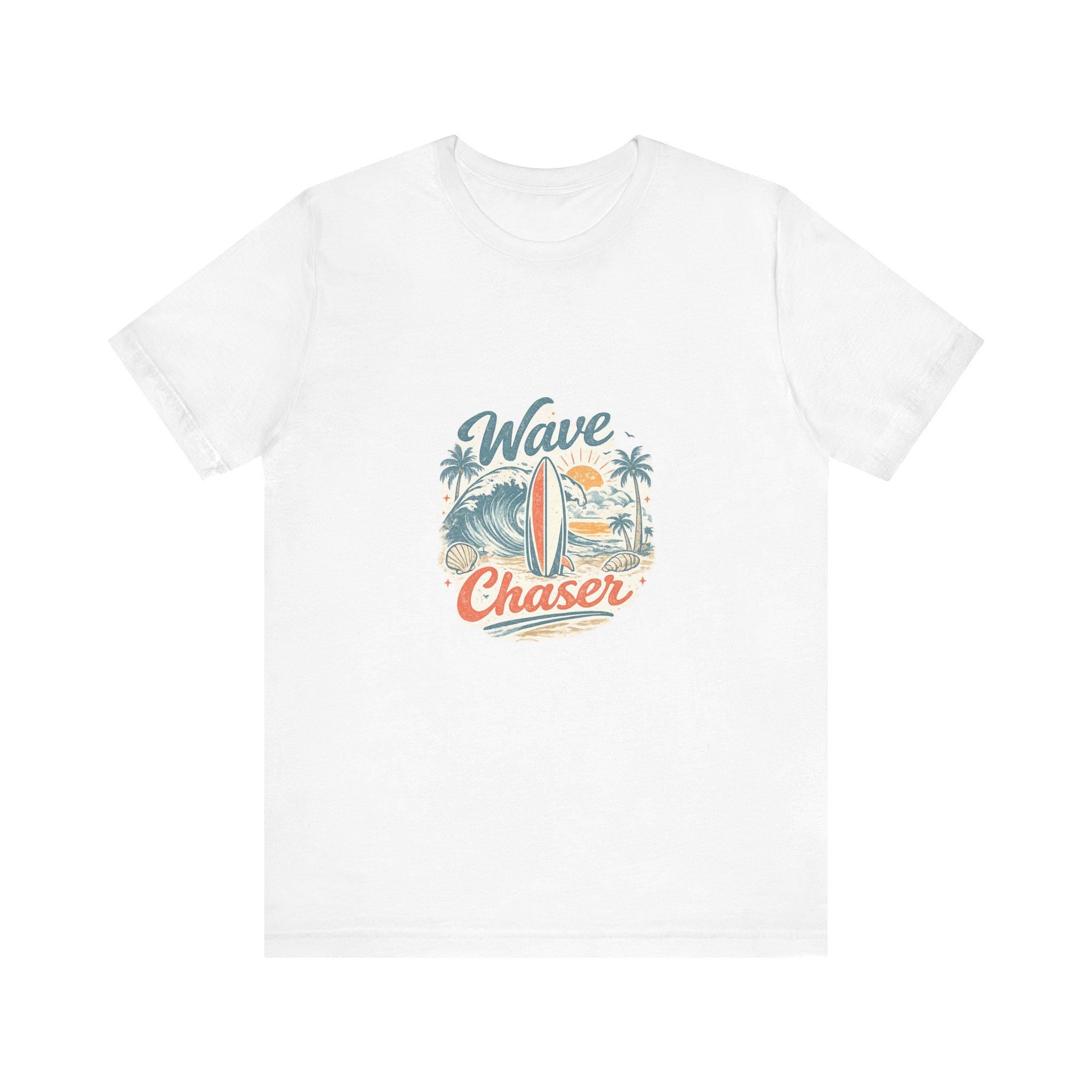 Wave Chaser Surf Graphic Tee | Surfboard Palm Trees Ocean Vintage