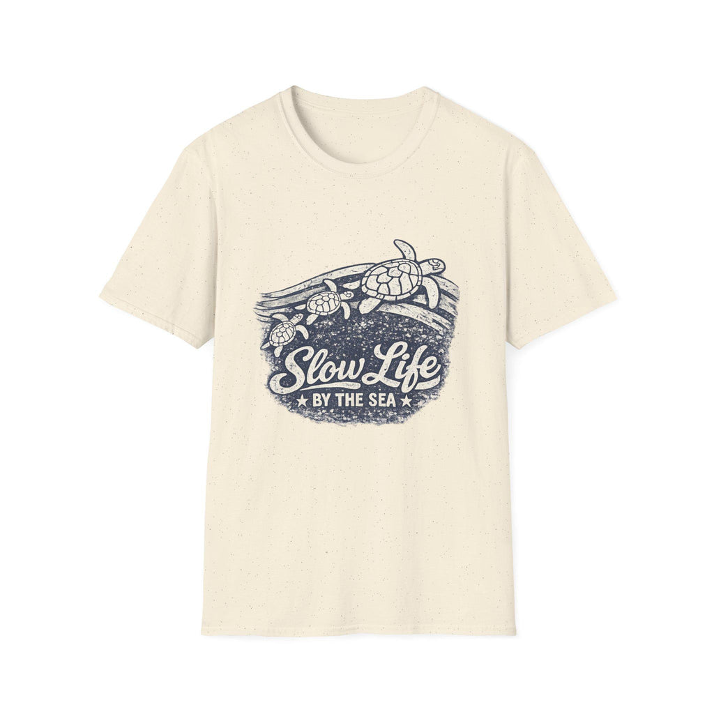 Slow Life by the Sea T-Shirt | Sea Turtle Beach Surf Graphic