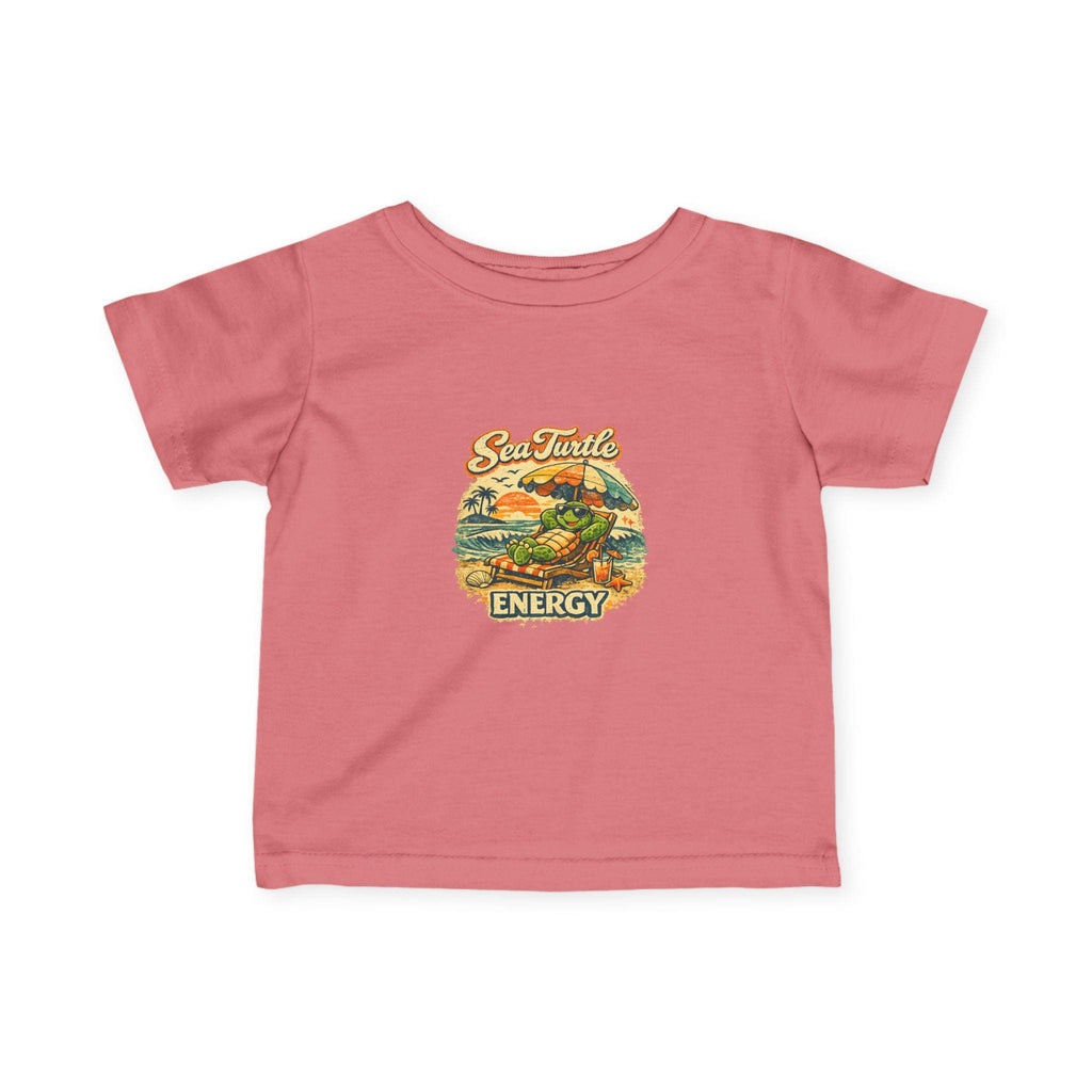 Sea Turtle Energy Infant Tee | Retro Turtle Surfing Graphic