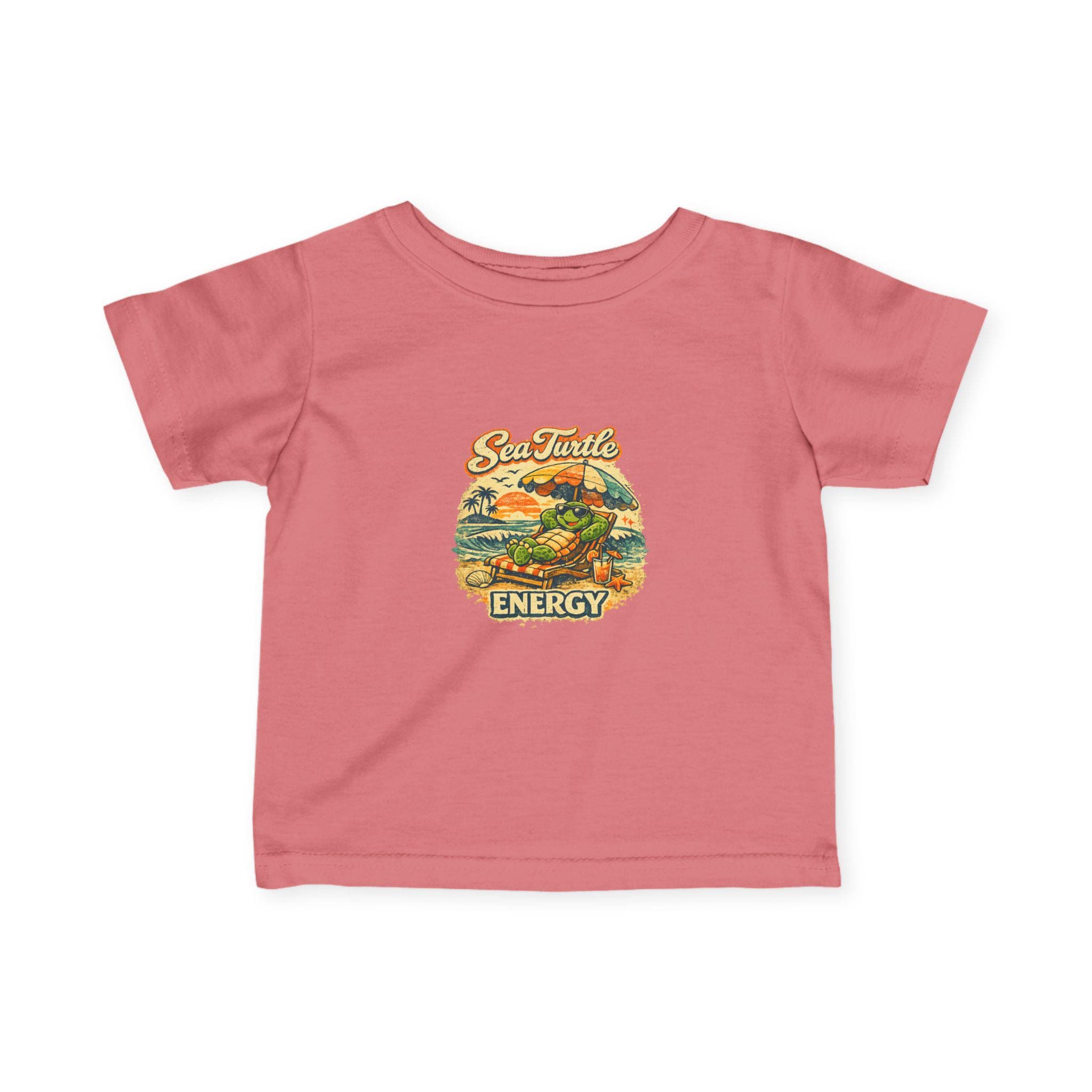 Sea Turtle Energy Infant Tee | Retro Turtle Surfing Graphic