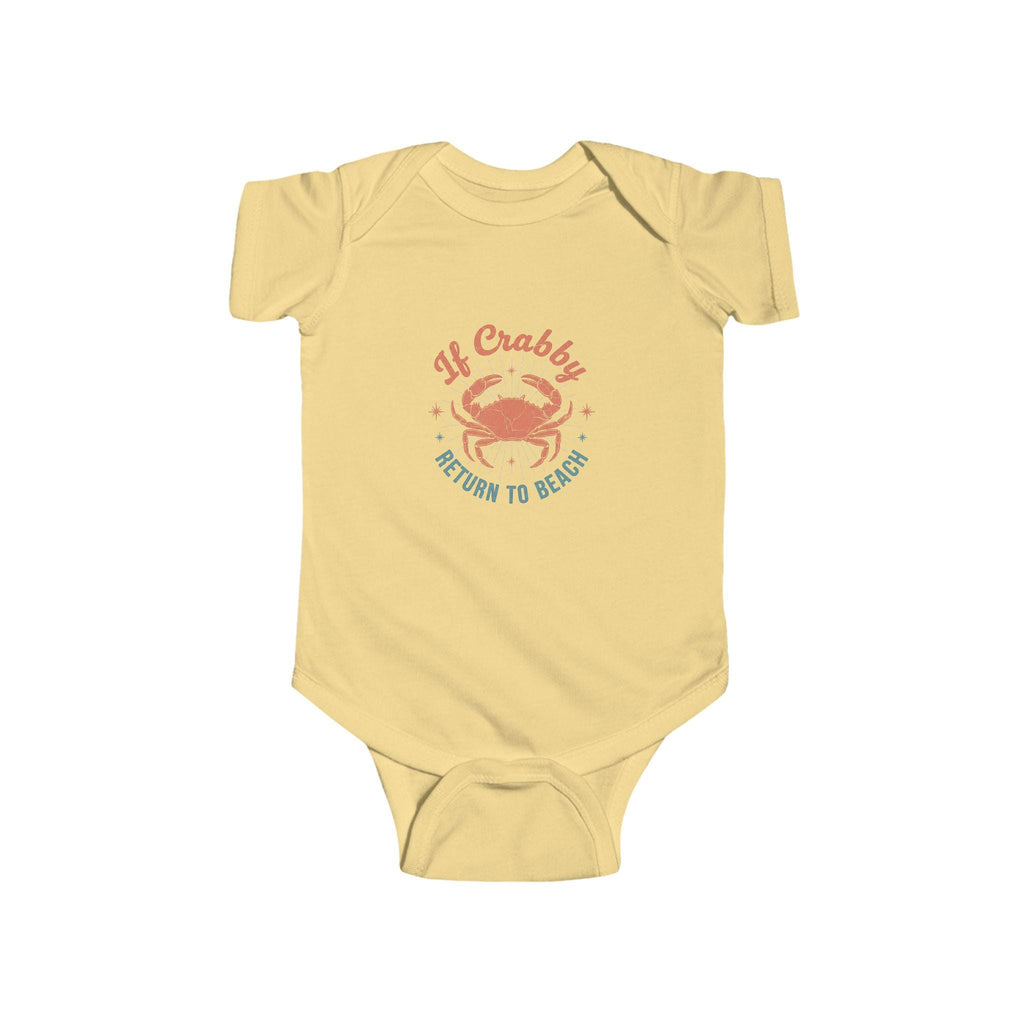 If Crabby Return To Beach Bodysuit | Baby Crab Beach Graphic