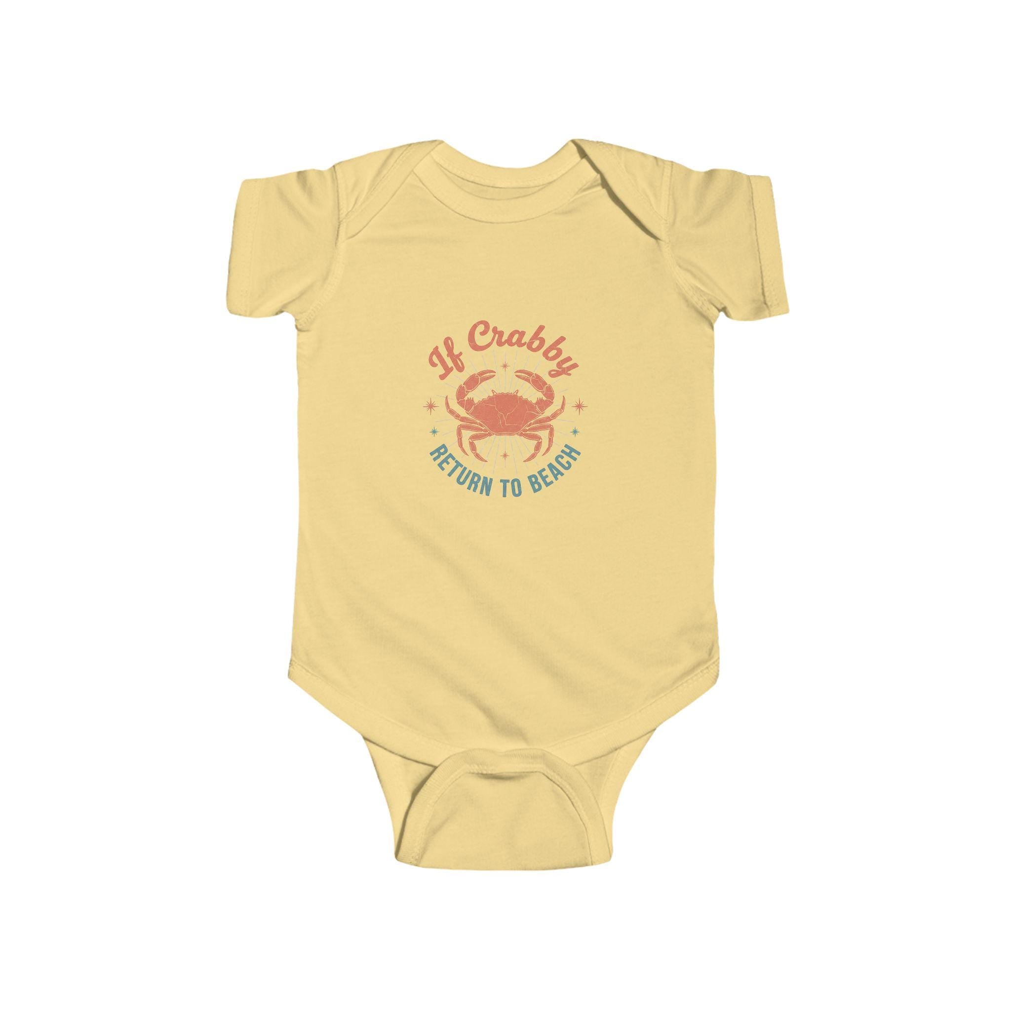 If Crabby Return To Beach Bodysuit | Baby Crab Beach Graphic