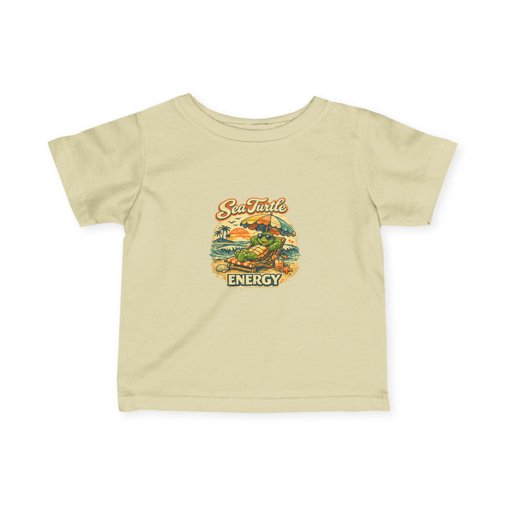 Sea Turtle Energy Infant Tee | Retro Turtle Surfing Graphic