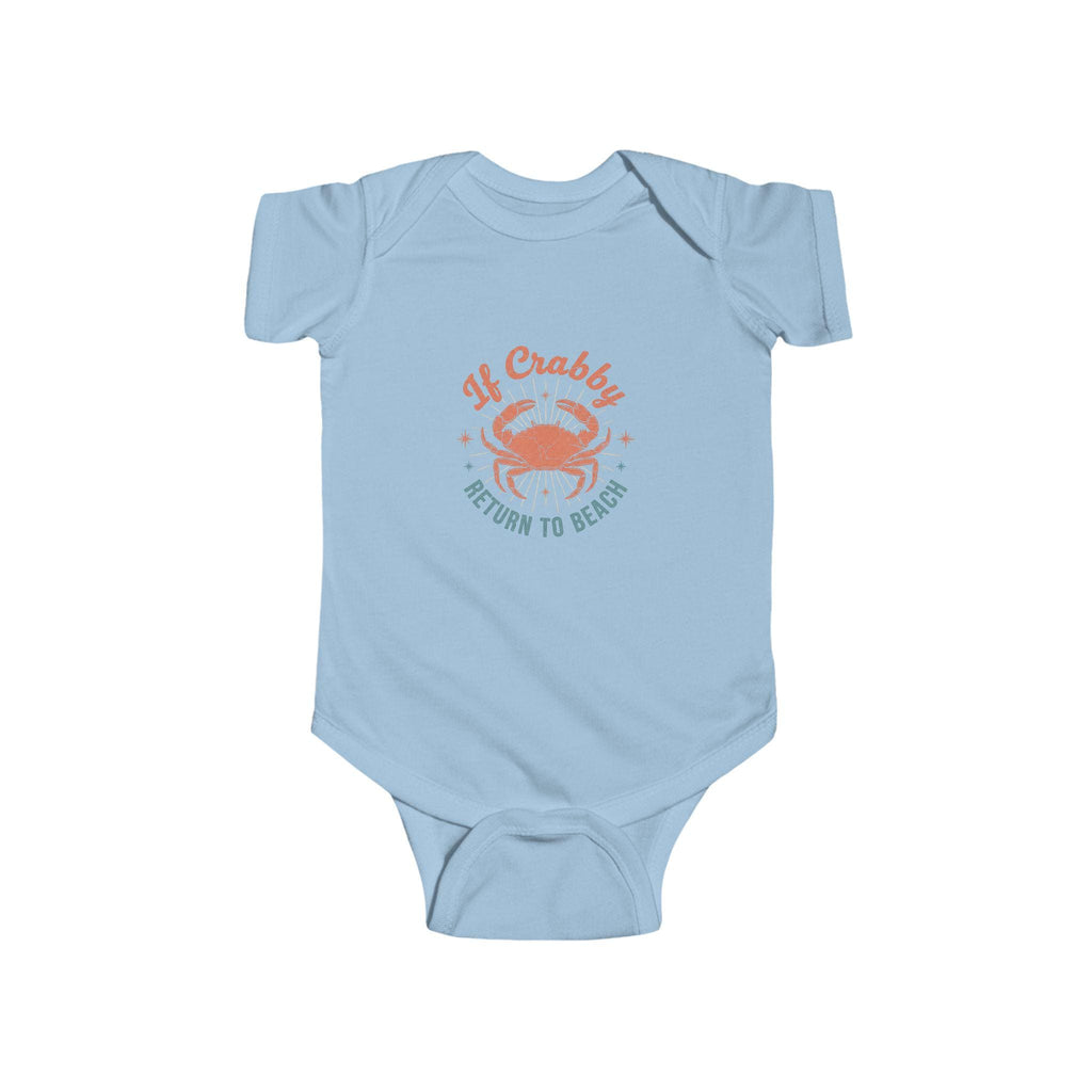 If Crabby Return To Beach Bodysuit | Baby Crab Beach Graphic