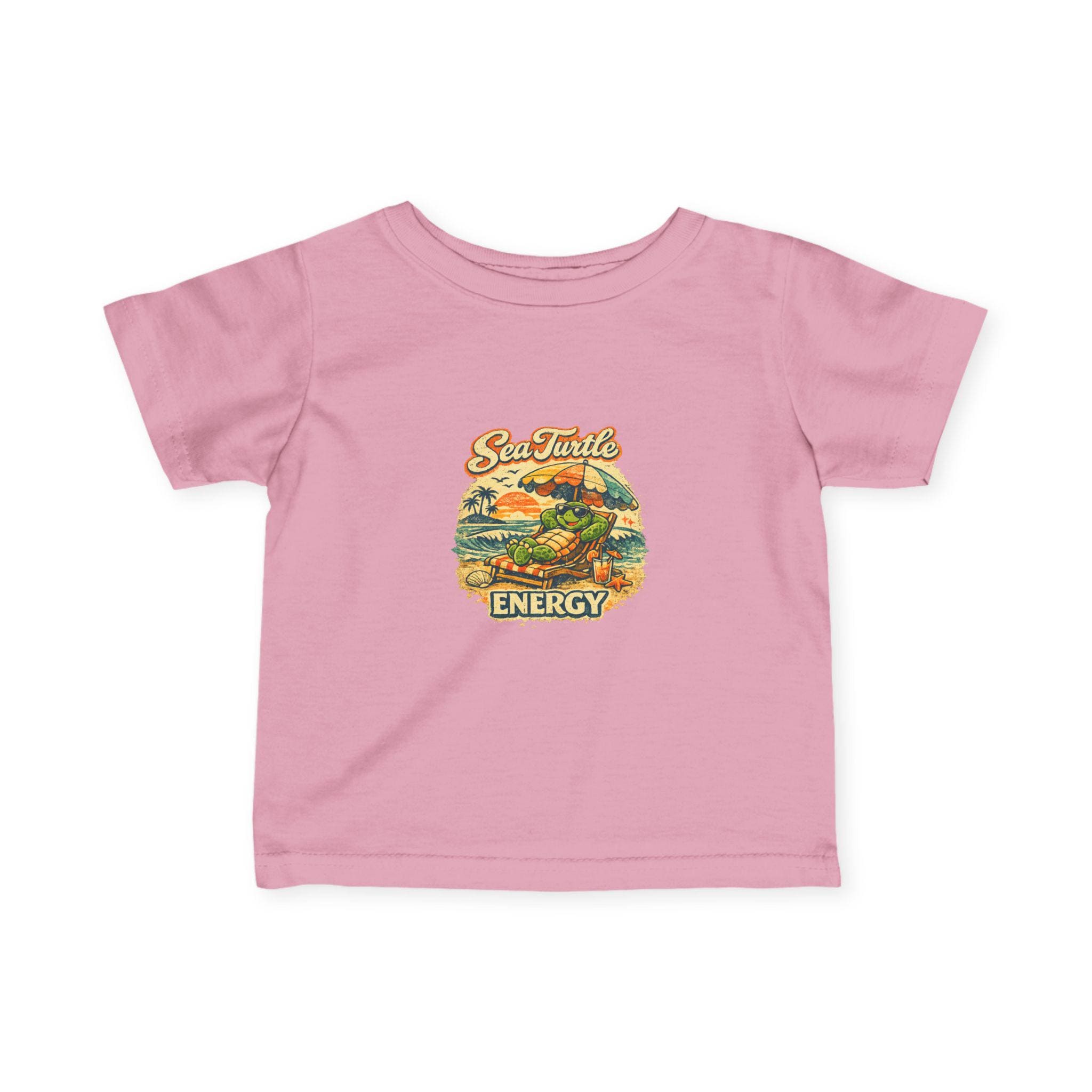 Sea Turtle Energy Infant Tee | Retro Turtle Surfing Graphic