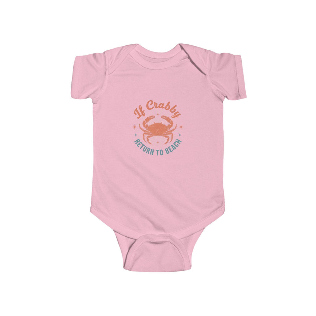 If Crabby Return To Beach Bodysuit | Baby Crab Beach Graphic